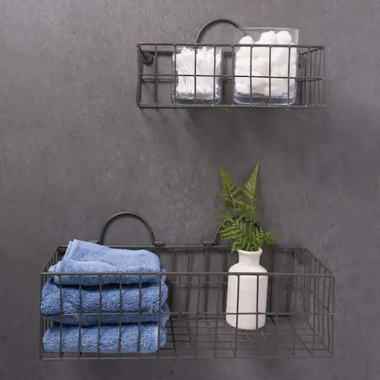 DII&reg; Medium Wire Wall Baskets, 2ct. Gray {6}
