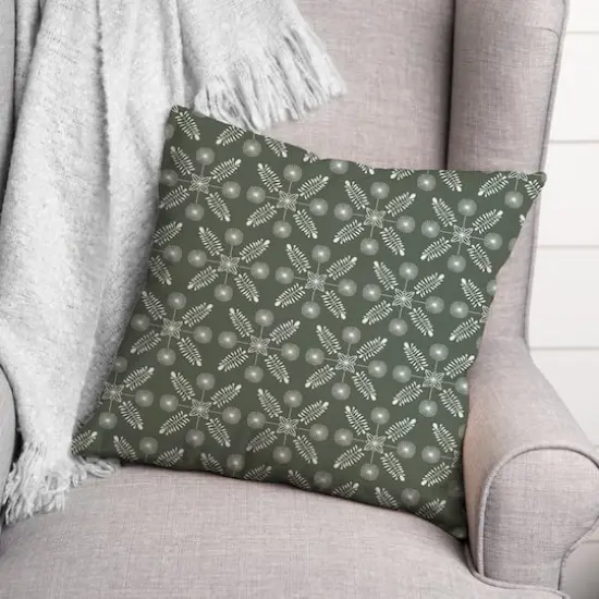 18" Meadow Leaves Indoor/Outdoor Pillow Sage {3}