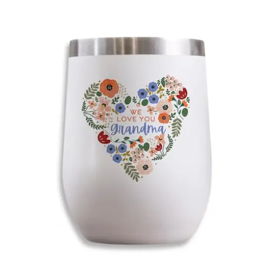 11oz. White We Love You Grandma Wine Tumbler {1}