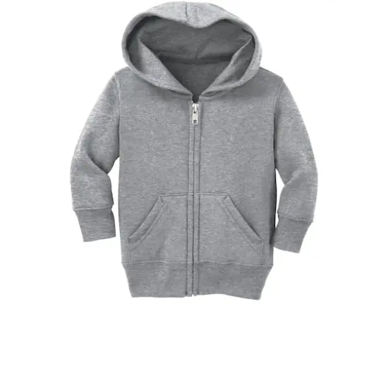 Port & Company&reg; Core Fleece Full-Zip Hooded Infant Sweatshirt Athletic Heather {1}