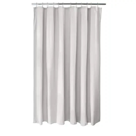 Elle D&eacute;cor White Soft Touch Waterproof Fabric Shower Curtain Liner {1}