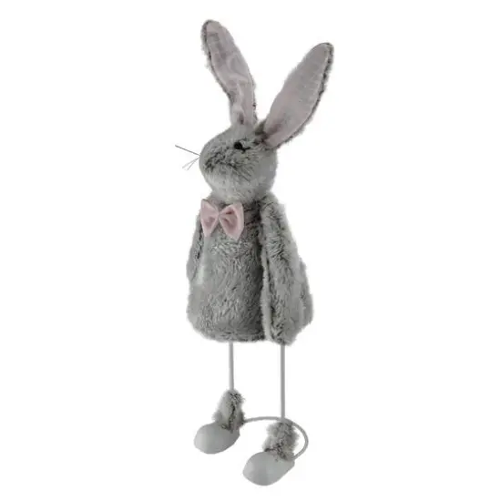 17" Gray Loaded Rabbit Table Top Easter Figure {3}