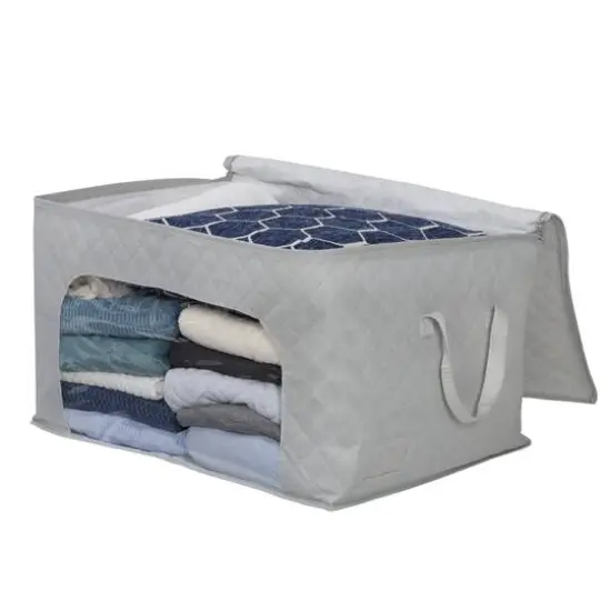 Honey Can Do Gray Clothes Storage Bags with Handles and Clear-View Windows, 3ct. {6}