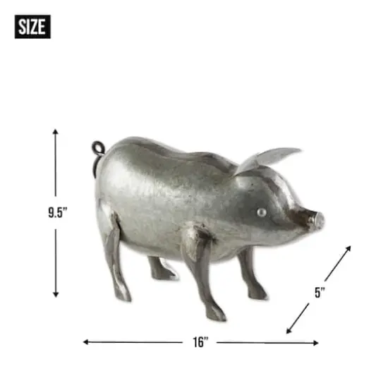 Galvanized Pig Sculpture {4}