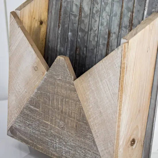 Galvanized Metal & Wood Envelope Wall Organizer {6}