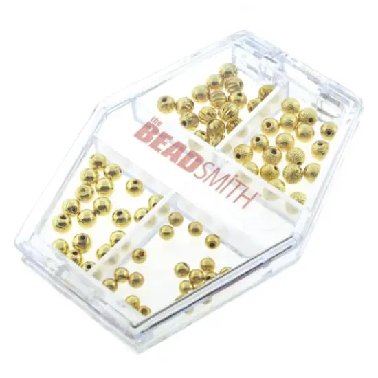 The Beadsmith&reg; 3-4mm Gold Plated Memory Wire End Caps {1}