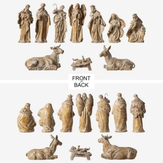 Glitzhome&reg; 10-Piece Bronze Resin Nativity Figurine Set {8}