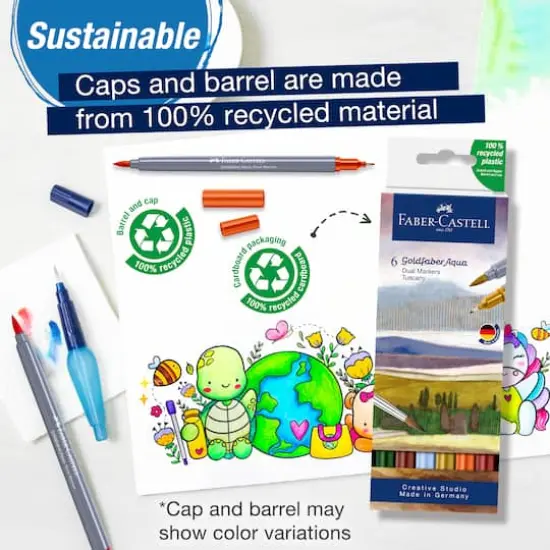 Faber-Castell&reg; Goldfaber Aqua Tuscany Dual-Tip Marker Set {6}