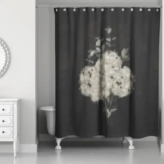 Moody Chalk Background Hydrangeas 71" x 74" Shower Curtain {1}
