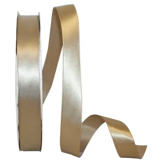 JAM Paper 7/8" x 100yd. Satin Single Face Ribbon Antique Gold {1}