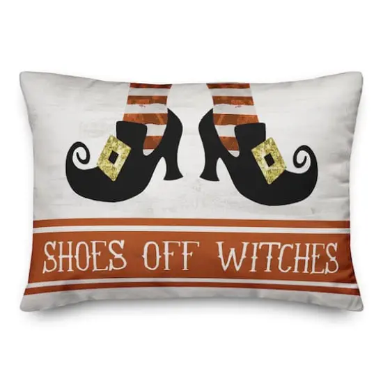 Shoes Off Witches Throw Pillow {1}
