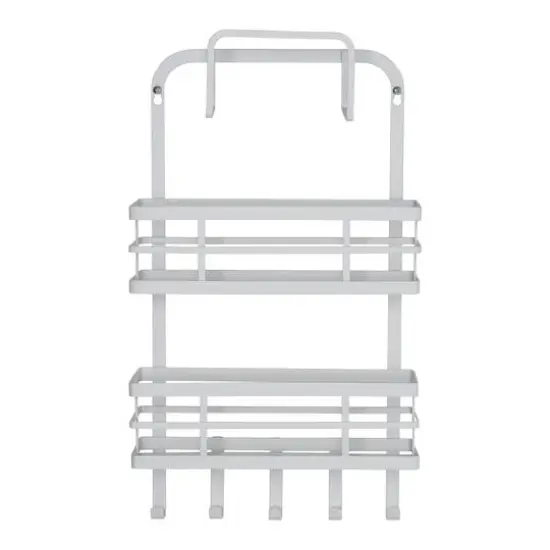 Honey Can Do White Over Cabinet Door Organizer with Hooks {8}