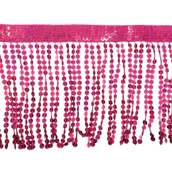 6" Sequin Fringe Trim by Celebrate It&reg; Hot Pink {1}