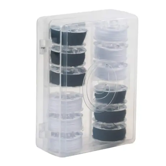 SINGER&reg; Class 66 Sewing Bobbin & Storage Rings Set, Black & White {4}