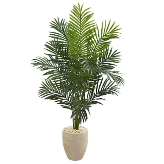 5.5ft. Paradise Artificial Palm Tree in Sand Colored Planter {1}