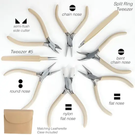 The Beadsmith&reg; Fashion Color Plier Set & Clutch Desert Beige {8}