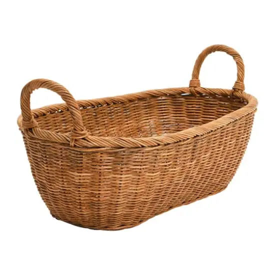 Hello Honey&reg; Small Natural Handwoven Wicker Basket with Handles {4}