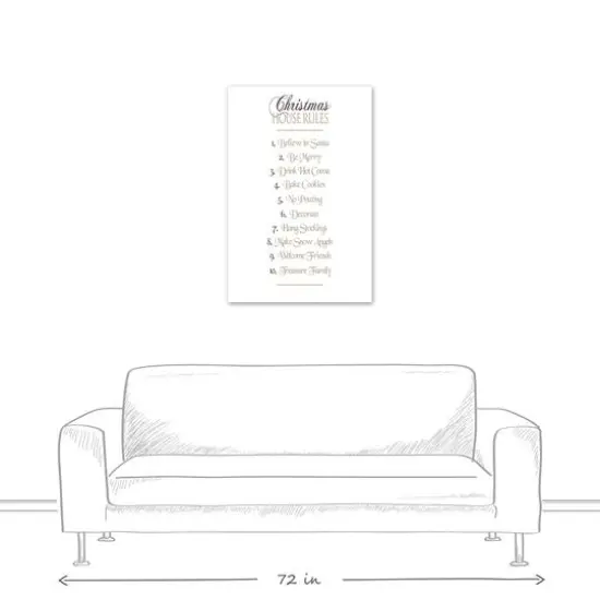 Christmas House Rules Canvas Wall Art {6}