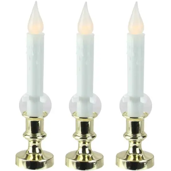 8.5" White LED Flickering Candle Lamps, 3ct. {5}
