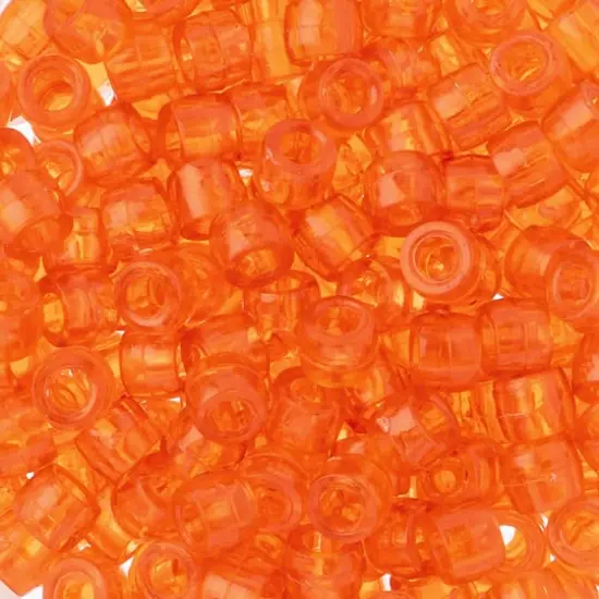 John Bead 6mm Transparent Mini Pony Beads, 1,000ct. Orange {1}