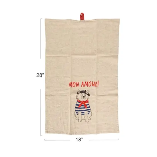 Hello Honey&reg; French Animal Linen Blend Tea Towels, 3ct. {5}