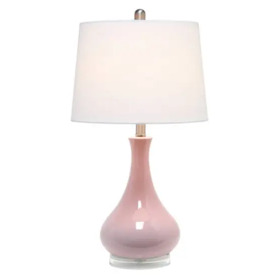 Lalia Home 26" Droplet Table Lamp with Fabric Shade Rose Pink {3}