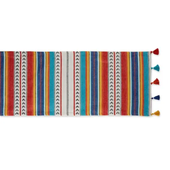 Picante Stripe Tassel Table Runner 13" x 72" {3}