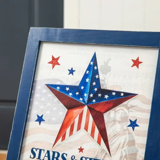 Glitzhome&reg; 24" Patriotic Stars & Stripes Easel Porch D&eacute;cor {6}