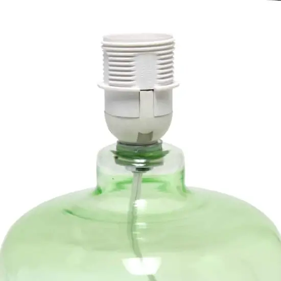 Simple Designs Green & White Glass Table Lamp {7}