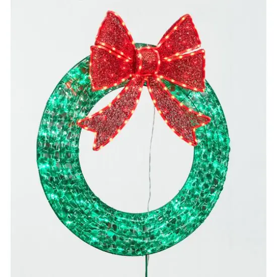 3ft. Random Twinkle LED Diamond Beads Wreath Sculpture {3}