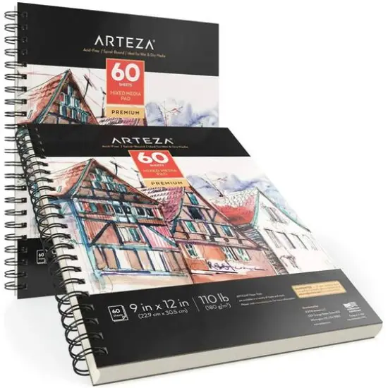 Arteza&reg; 9" x 12" Mixed Media Pads, 2ct. {3}