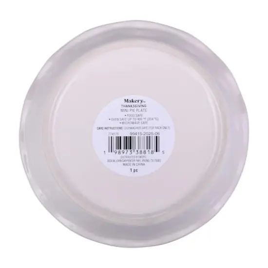 6" Mini Cream Ceramic Pie Plate by Makery&trade; {4}