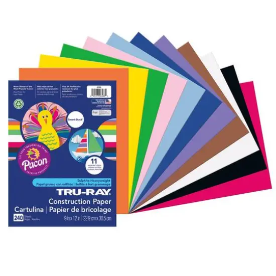 Tru-Ray&reg; Smart-Stack&trade; 9" x 12" Assorted Color Construction Paper, 240 Sheets {1}