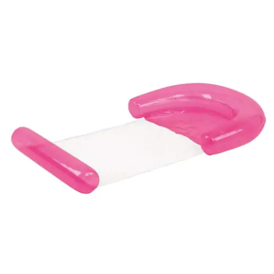 4.5ft. Neon Pink Water Hammock Inflatable Swimming Pool Lounger {1}