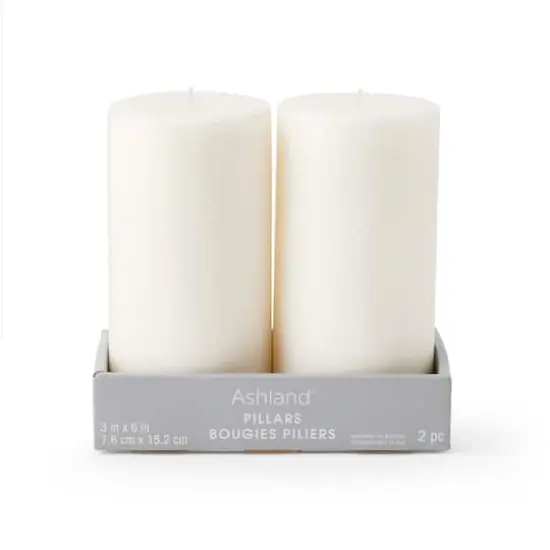 6" Pillar Candle Pair by Ashland&reg; White {5}