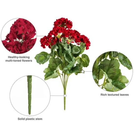 Artificial Red Geranium Bush {9}