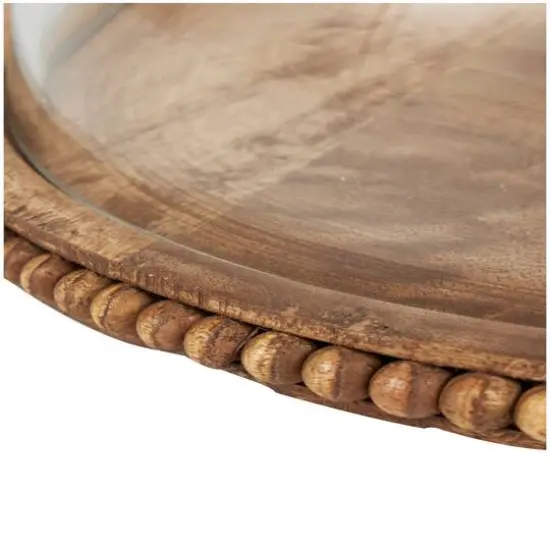 11" Brown Wood Cake Stand {6}