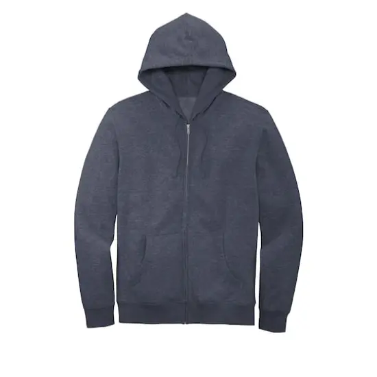 District&reg; V.I.T.&trade; Heathered Fleece Full-Zip Hoodie Heathered Navy {1}