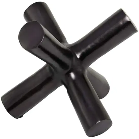 Black Aluminum Jack Abstract Tabletop Sculpture {5}