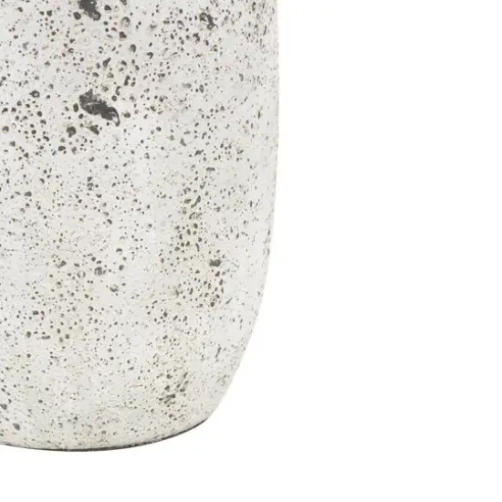 17" White Antique-Style Textured Ceramic Vase {6}