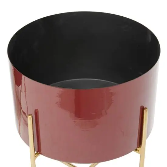 Red Modern Planter, Set of 2" 15", 12" {6}