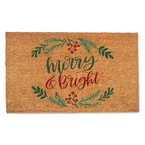 Merry and Bright Script 30" x 18" Door Mat {1}