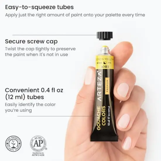 Arteza&reg; 60 Color Gouache Paint Set {4}