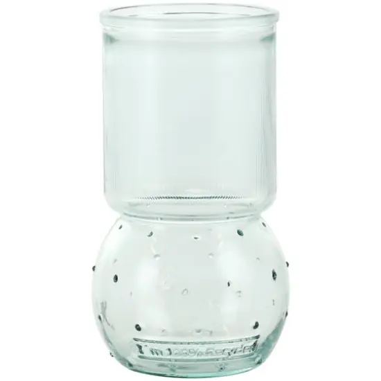 Clear Small Bubble Ribbed Recycled Glass Vase Set {6}