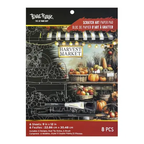 Brea Reese™ 9" x 12" Harvest Season Scratch Art Paper Pad {1}