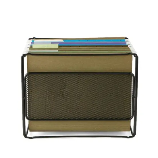 Mind Reader Black Desktop File Organizer Box {6}