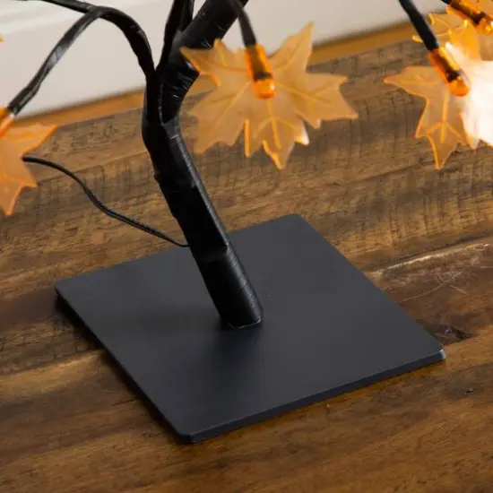 18in. Pre-Lit Autumn Artificial Maple Fall Tree with 48 Warm White LED Maple Shaped Lights {6}
