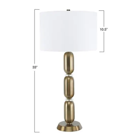 Hello Honey&reg; 33" Metal Table Lamp with Glass Middle Brushed Gold {9}