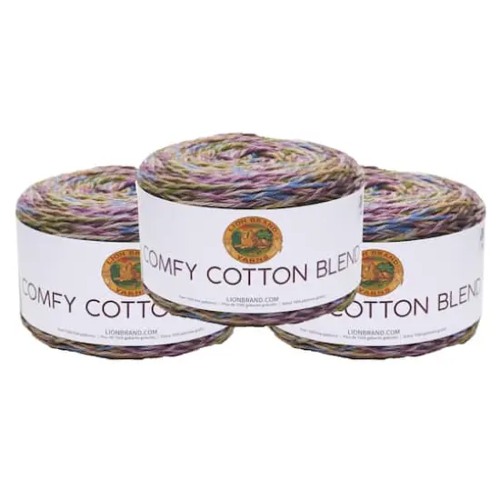 3 Pack Lion Brand&reg; Comfy Cotton Blend Yarn Stained Glass {1}