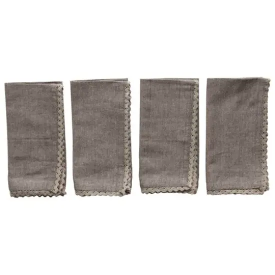 Hello Honey&reg; Gray Square Cotton Lace Napkins, 4ct. {3}